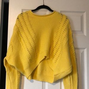 NEVER WORN BRIGHT YELLOW CROPPED SWEATER